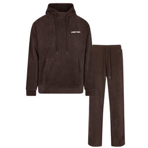 Conjunto Deportivo de Hombre con Sudadera de Forro Polar, Pantalones de Pierna Recta de Corte Relajado, Transpirable, con Logotipo Bordado en la Parte Delantera, Ropa Casual de Calle - Product Image 1