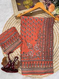 Sari de Georgette con Espejos, Sari de Diseño Katdana Shine, Sari Real con Trabajo de Espejos, Sari Elegante de Georgette para Fiesta, Sari Brillante con Espejos - Product Image 4