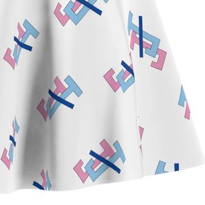 Jupe patineuse blanche personnalisée pour femme, taille haute, évasée, coupe trapèze, mini-jupe confortable et décontractée, avec design personnalisé - Product Image 5