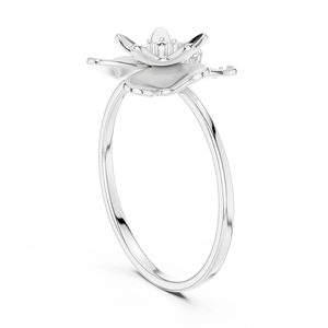 Anillo de Diamantes con Lazo Floral de 0.15 CTW en Oro Rosa de 14K, Anillo de Diseño con Flor para Mujer - Product Image 3