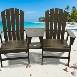 Chaise double d'extérieur en bois, moderne, écologique et imperméable. - Product Image 6