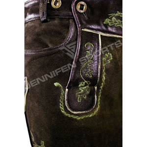Lederhosen bavaroises 100% cuir de vachette véritable, avec bretelles, pour homme, respirantes, pour l'Oktoberfest. - Product Image 3