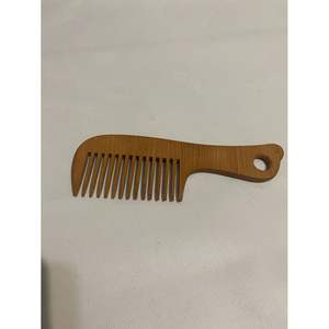Peine de Madera de Neem Ecológico de Dientes Anchos, Herramienta Natural para Masaje del Cuero Cabelludo para Cabello Rizado, Artesanía de Bambú y Madera Anti-Frizz - Product Image 2