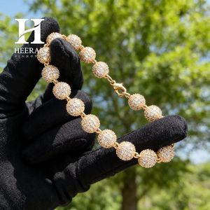 Pulsera de Lujo con Diamantes Engastados, Oro de 14K, Diseño de Bolas Redondas, Estilo Disco, Joyería Hip Hop Unisex - Product Image 1