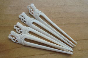 Épingle à cheveux en os de qualité supérieure |   Bâtonnet à cheveux artisanal en corne et os pour femmes - Product Image 4