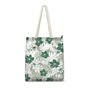 Bolso de Mano para Mujer con Estampado de Hibisco Polinesio, Impresión Bajo Demanda, Bolso de Compras para Vacaciones, Bolso Tote Casual Elegante con Asas de Cuerda para Chicas - Product Image 2