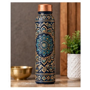 ขวดน้ำทองแดงแบบพกพา ดีไซน์ลวดลายสีสันสดใส เหมาะสำหรับการเดินทาง - Product Image 2