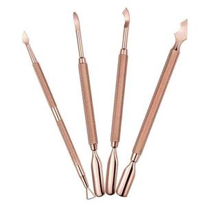 Morje Surgical Dual-End Stainless Steel <b>Nail</b> Cuticle Pusher Set Double-Use Reusable Manicure Tool <b>Kit</b> Rose Gold Color - Product Image 4