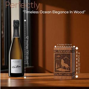 Urna Funeraria de Madera de Palisandro con Grabado de Lobo, Hecha a Mano, para Cenizas Humanas, Tamaño Mediano 9x5.5 Pulgadas - Product Image 5