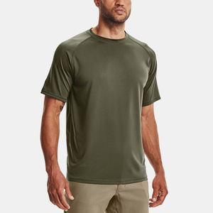 Camiseta de Manga Corta para Hombre, Color Verde Oliva, Cuello Redondo, Secado Rápido, Corte Regular, Estilo Casual, Poliéster, Color Sólido, OEM 2026 - Product Image 4