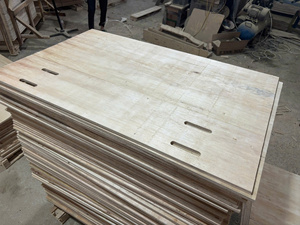 Customized CNC Cut Plywood <b>Sofa</b> <b>Bed</b> with PU Leather and Wood Legs Industrial Design for Living Room - Product Image 3