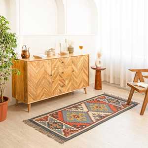 Tapis d'extérieur pliables, tissés à la main en jute et laine, kilims pour salon, chambre et bureau - Product Image 3