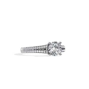 Round Brilliant Cut Diamond Engagement Ring 14k Gold prong Setting Prong floral Women's Fine Jewelry - Product Image 3