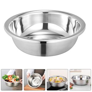 Large Stainless Steel Mixing Bowl <b>Round</b> <b>Basin</b> Dish Pan for Kitchen Food Prep Washing Baking Serving Multipurpose - Product Image 3