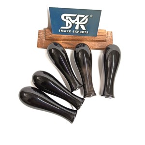 Rounded Buffalo Horn Tool Handle <b>Black</b> <b>Polished</b> Handmade Durable Replacement Grip for Hand Tools Repair - Product Image 1