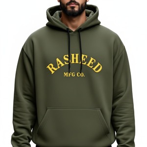 Sudadera con Capucha para Hombre Rasheed Mfg Co, Logotipo Bordado, Verde Oliva, Corte Regular, Felpa Francesa de Algodón, Estampado Personalizado - Product Image 6