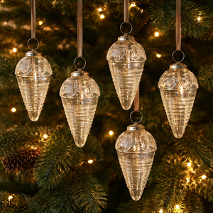 Boule de Noël suspendue en verre transparent, ornement décoratif pour l'arbre de Noël, pour les fêtes |   Décoration d'Intérieur Élégante et Saisonnienne - Product Image 1