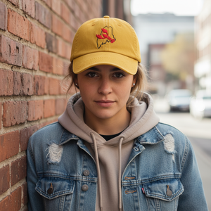 Casquette de baseball en coton avec broderie de homard, style vintage délavé, casquette de papa personnalisée, casquette OEM, motif de l'état du Maine - Product Image 6