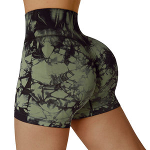 Shorts imprimés taille haute pour femme, coupe sportive, en spandex et polyester tricoté, respirant, avec taille élastique, style jupe courte - Product Image 4