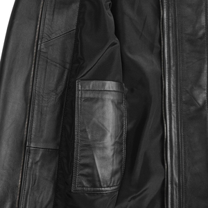 Women's Genuine Leather Motorcycle <b>Jacket</b> Turn-down Collar Full Sleeve Zipper Closure Autumn Solid Color Biker Style - Product Image 4