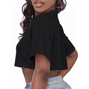 Crop top court pour femme, design très stylé, streetwear, 100% coton, respirant, écologique, en vente, nouvelle arrivée - Product Image 3