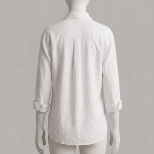 2026 Latest Plus Size <b>Women's</b> Embroidery Button Blouse Customized Cotton Bamboo Fiber Plaid Office Lady Breathable Eco-Friendly - Product Image 3
