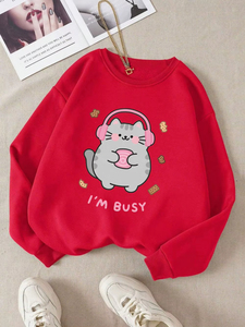 Nouveaux Sweats à Capuche Femme de Qualité – Motifs Chat Mignon « I'm Busy » – Confortables et Chauds pour l'Automne et l'Hiver 2026 - Product Image 5