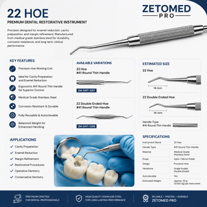 เครื่องมือเตรียมโพรงฟันแบบพรีเมียม ทำจากสแตนเลส OEM Zetomed Pro - Product Image 3