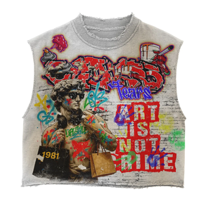 100% cotton T-shirt <b>for</b> <b>men</b> loose fit Premium 240 GSM cotton sleeveless t shirt vintage wash distressed graphic print <b>studded</b> - Product Image 5