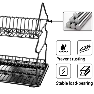 Modern kitchen Aluminum <b>dish</b> <b>rack</b> with ergonomic design <b>dish</b> <b>rack</b> with utensil holder for convenience - Product Image 2