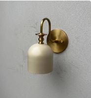 Applique murale en laiton massif |   Applique murale LED de style Mid-Century Modern avec douille E26/E27 pour salon et éclairage de vanité de salle de bain