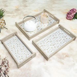 Bandeja de Servir Rectangular Moderna de Madera Hecha a Mano con Diseño de Árbol, Estilo Bambú Impermeable para el Hogar, Cocina y Fiestas - Product Image 2