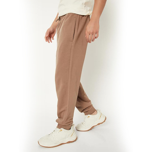 Men's <b>Brown</b> Cotton Sweatpants Elastic Waist Drawstring Casual <b>Joggers</b> With Side Pockets Autumn Wear - Product Image 2