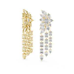 14K White Gold <b>Emerald</b> Pear Marquise Cut Diamond <b>Stud</b> <b>Earrings</b> for Women | Engagement | New Grown Diamond - Product Image 2