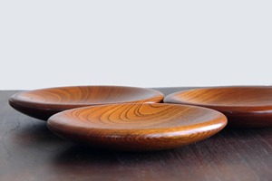 Juego de Platos de Madera de Acacia, Plato Redondo de Madera para Servir Aperitivos y Postres, Platos Ecológicos para Empacar Alimentos - Product Image 3