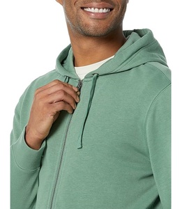 Sweat à capuche zippé confortable pour homme, 100 % coton, à col tombant, couleur unie, avec bande décorative sur l'épaule, service OEM, le plus vendu, Bangladesh - Product Image 3