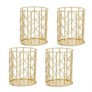 New Design Office Desk Organizers Desktop Metal Flower With Wire Mesh <b>Rose</b> Gold Magnet Pen Bin Pencil Cup Holder - Product Image 3