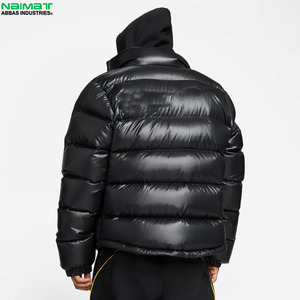 Ribbed Collar Flight Bomber Puffer <b>Jacket</b> Men No Hood Classic Casual Quilted Aviator <b>Jacket</b> Warm <b>Padded</b> Coat - Product Image 4