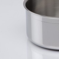 Casserole cylindrique italienne classique 2025 en acier inoxydable AISI 430 18/C monocouche 1,0 mm, 14 cm, avec poignée en fil métallique, compatible induction, écologique