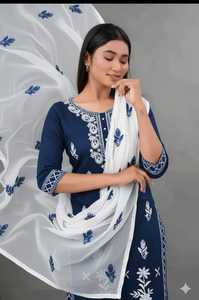 Indian Stunning Rayon Cotton with Embroidery Work Suit for Daily Casual Wear and Office Wear for Summer for Women Trendy Wear - Product Image 6