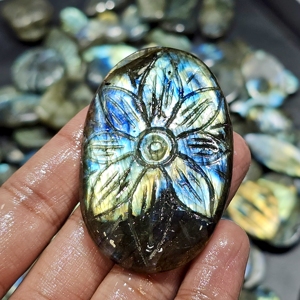 Lot de cabochons multi-labradorite sculptés naturels, pierres précieuses sculptées pour la fabrication de bijoux, taille libre, vente en gros de pierres précieuses - Product Image 5