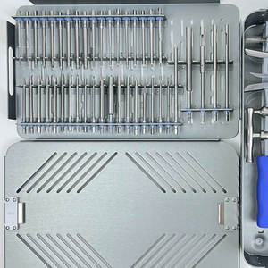 Kit d'instruments de retrait de vis cassées Azicon en acier inoxydable, comprenant des forceps d'extraction orthopédiques, des trepines, des alésoirs creux et des tournevis - Product Image 5