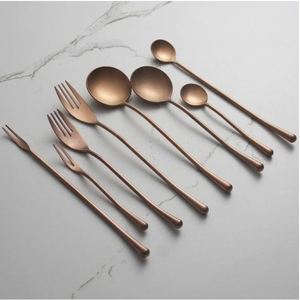 Ensemble d'architectures de style provincial français, ergonomique, en bois tourné et en acier inoxydable poli miroir, sextet - Product Image 3