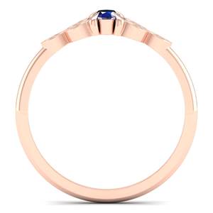 Anillos de compromiso REYES con zafiro azul de corte ovalado de 0.21 quilates, anillos de promesa de boda de plata de ley 925 con moissanita para mujer - Product Image 4