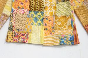 มาใหม่ Kantha แฮนด์เมดเย็บปะติดปะต่อกันอินเดียแฮนด์เมดแพทช์ทํางานแจ็คเก็ตเสื้อ Boho เสื้อแจ็คเก็ตสําหรับผู้หญิง - Product Image 4