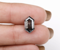 OM GEMS Diamante Hexagonal Suelto Cultivado en Laboratorio en India, Grado PK1-2, Corte Geométrico Único, Certificado por Terceros, Perforado con Láser IDI