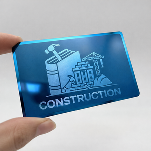 Cartes de visite bleues personnalisées en zinc argenté, format carte de crédit, sérigraphiées, avec logo pour adhérents VIP - Product Image 6