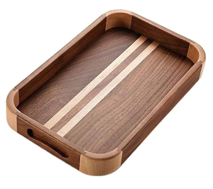 Acacia Wood Serving Tray For <b>Breakfast</b> And Lunch Use Best Quality Eco-Friendly Wooden Serving Tray - Product Image 1