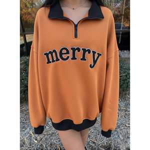 เสื้อพูลโอเวอร์ผู้หญิง ODM ผ้าคอตตอนผสม 100% แขนยาว คอเต่า ซิปครึ่งตัว ขายส่ง เป็นมิตรกับสิ่งแวดล้อม น้ำหนักเบา ผ้าฟลีซสำหรับฤดูหนาว - Product Image 3