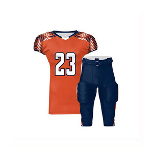 Ensemble de maillots de football américain pour hommes, col en V, manches courtes, impression sublimée, polyester respirant, rouge, bleu, or, 24 numéros d'équipe - Product Image 4